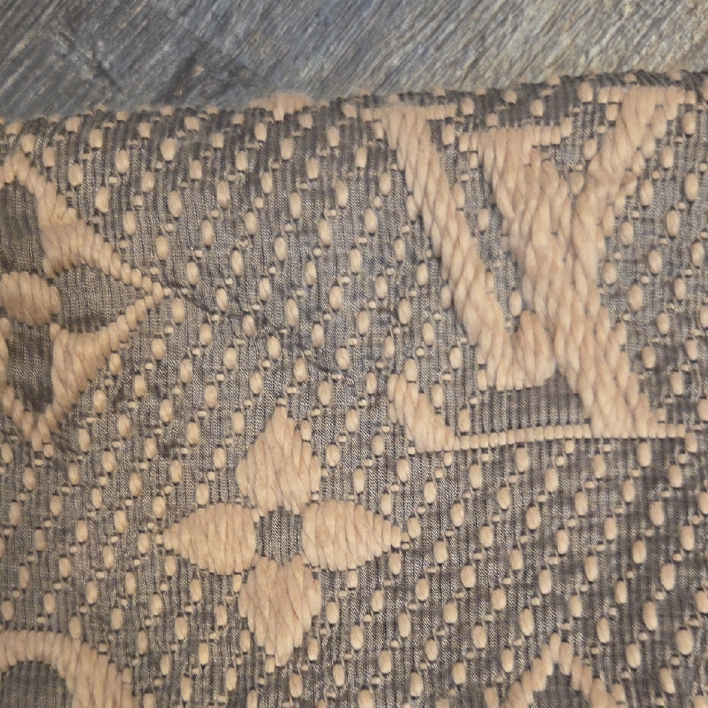 LOUIS VUITTON LV Beige Neutral Logomania Shine Monogram Scarf Tan Grey Wool Silk - Picture 15 of 16